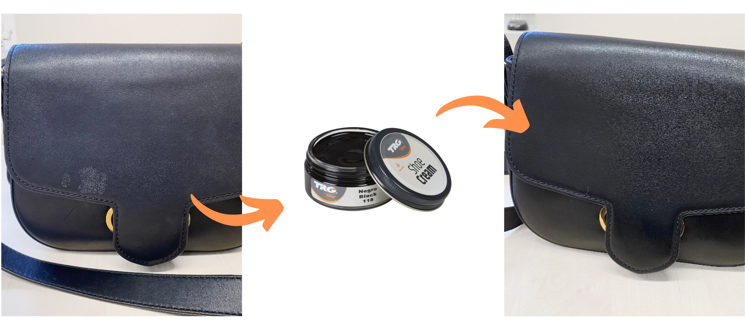 Černý Krém na černou koženou kabelku Shoe Cream TRG Black 118